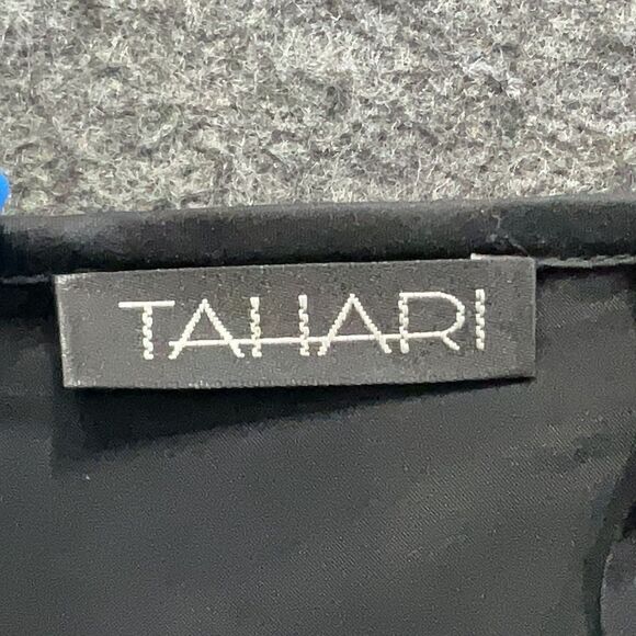 Vintage Y2K Tahari Black Mesh Skirt Beaded Feathers Midi Whimsygoth Size 10 - Picture 8 of 14